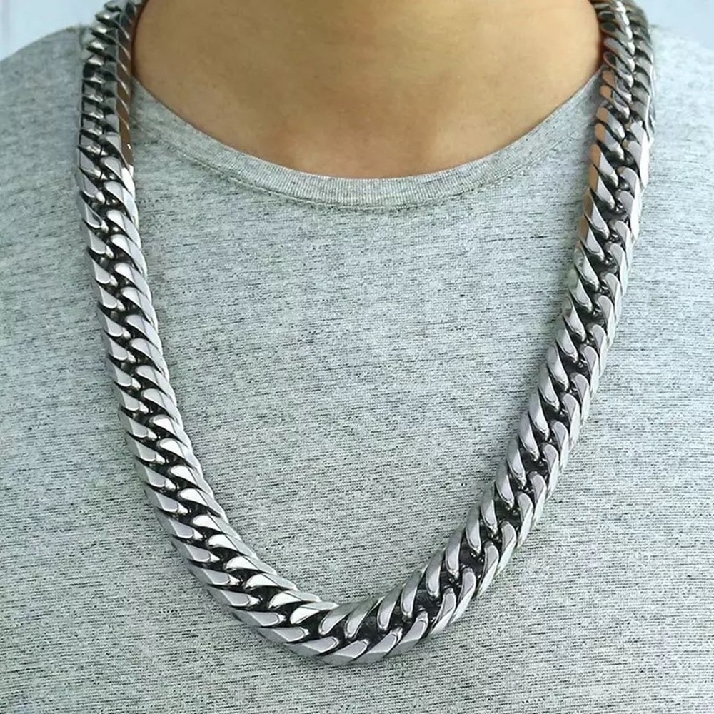 13MM Stainless Steel Hip-Hop Chain Necklace - Picture 2 of 4